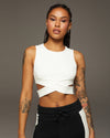 Apex Ribbed Crop Top - Ivory