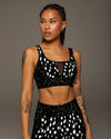 Velocity Moondust/Celestial Print Longline Bra - Black/White