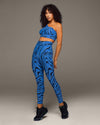 Verve Tiger Print Legging - Royal Blue