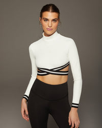 Apex Ribbed Long Sleeve Top - Ivory