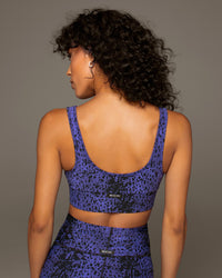 Basal Plantae Print Longline Bra - Indigo