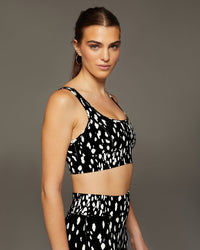 Basal Moondust Print Longline Bra - Black/White