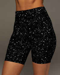 Instinct Celestial Print Bike Short 7 1/2 Inch - Black