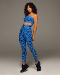 Tigress Tiger Print Longline Bra - Royal Blue