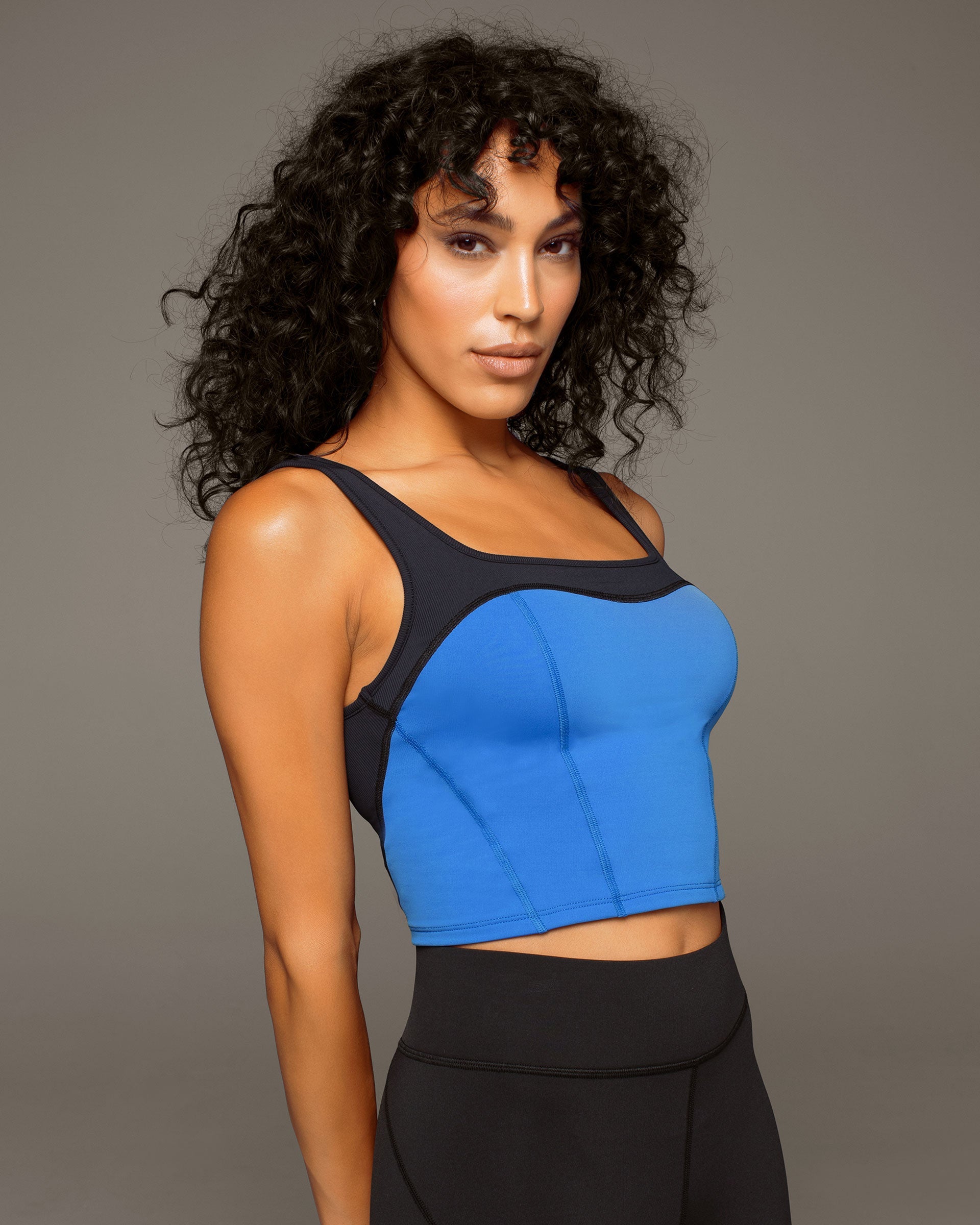 Uproar Crop Top - Royal Blue/Black