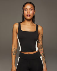 Velocity Crop Top - Black/Ivory