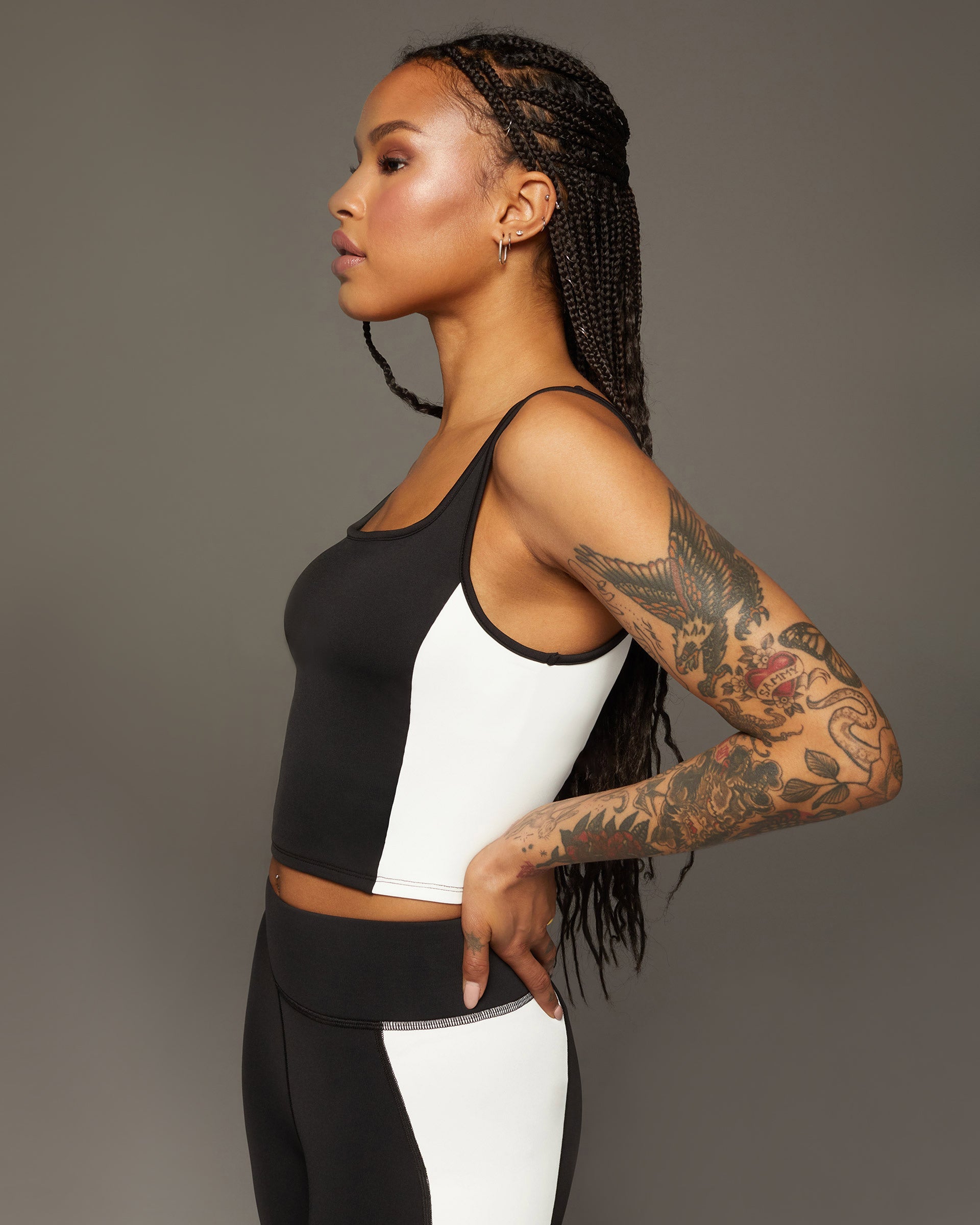 Velocity Crop Top - Black/Ivory