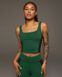 Velocity Crop Top - Pine/Black