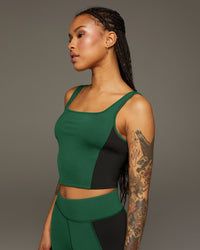 Velocity Crop Top - Pine/Black