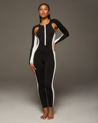 Velocity Jumpsuit - Black/Ivory