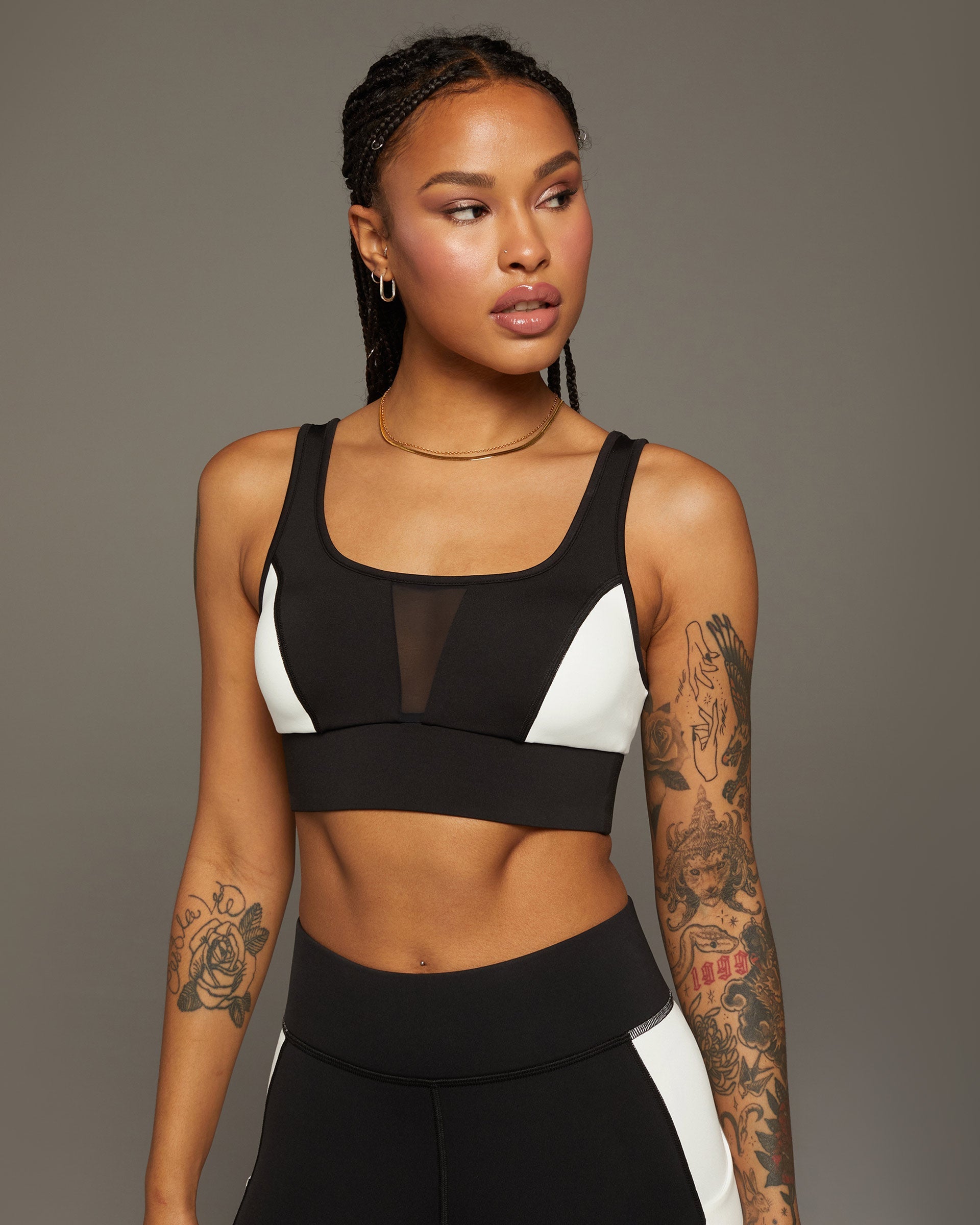 Velocity Longline Bra - Black/Ivory