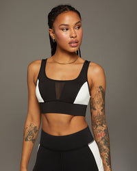 Velocity Longline Bra - Black/Ivory