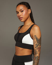 Velocity Longline Bra - Black/Ivory