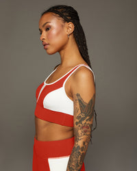 Velocity Longline Bra - Fire Orange/Ivory