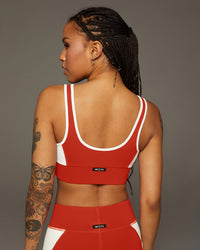 Velocity Longline Bra - Fire Orange/Ivory