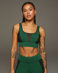 Velocity Longline Bra - Pine/Black