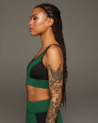 Velocity Longline Bra - Pine/Black