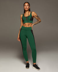 Velocity Longline Bra - Pine/Black