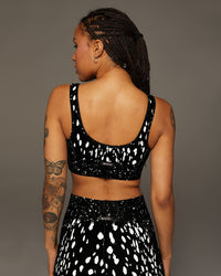 Velocity Moondust/Celestial Print Longline Bra - Black/White