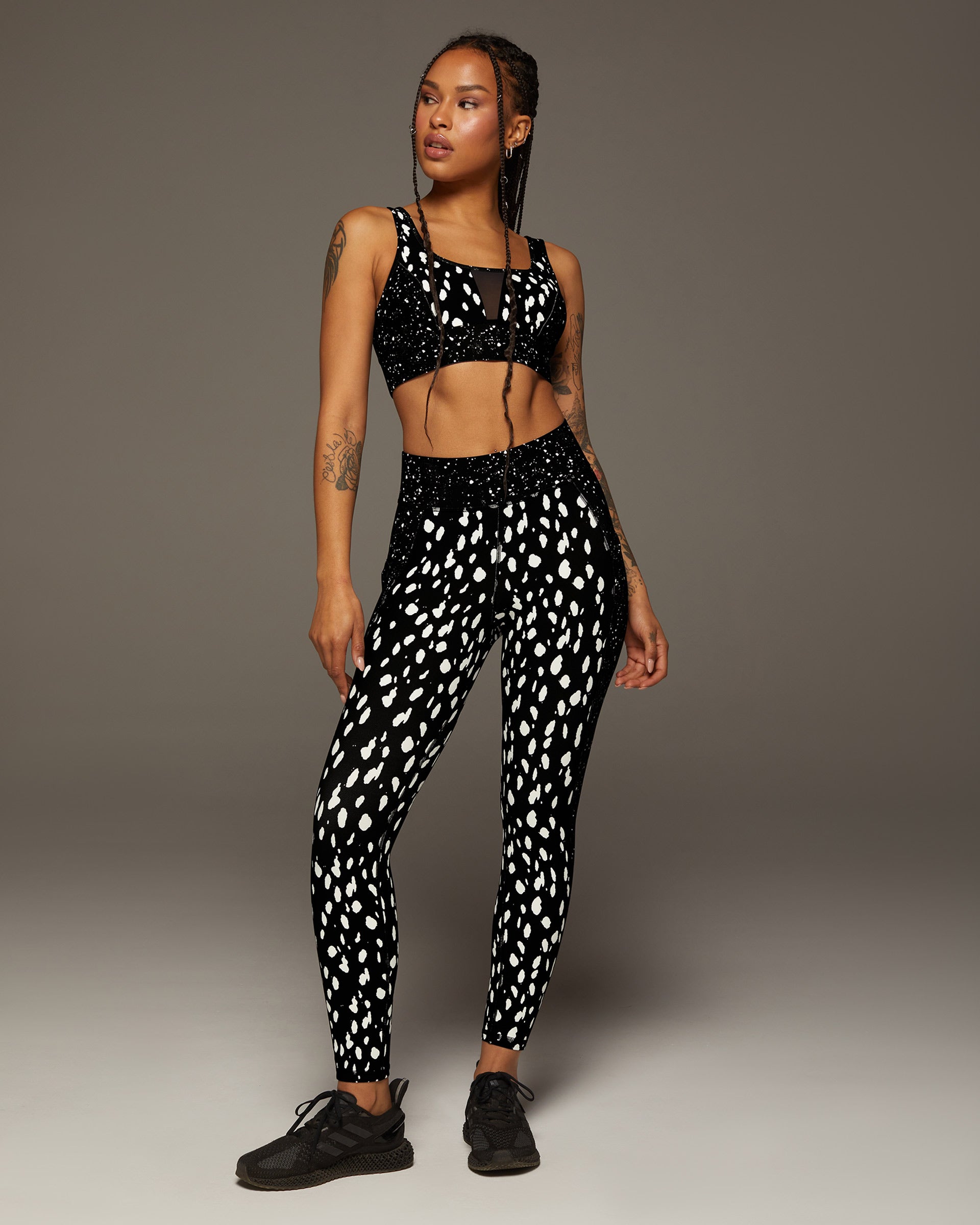 Velocity Moondust/Celestial Print Pocket Legging - Black/White