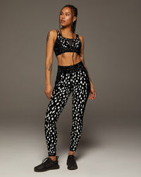 Velocity Moondust/Celestial Print Pocket Legging - Black/White