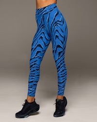 Verve Tiger Print Legging - Royal Blue