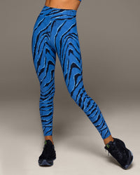 Verve Tiger Print Legging - Royal Blue