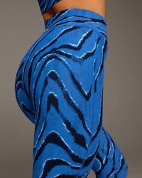 Verve Tiger Print Legging - Royal Blue